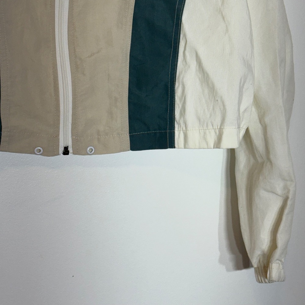 EUC Surfstyle Cropped Track Jacket Color block Zip Up Women's Outerwear Size M/L - Picture 5 of 5